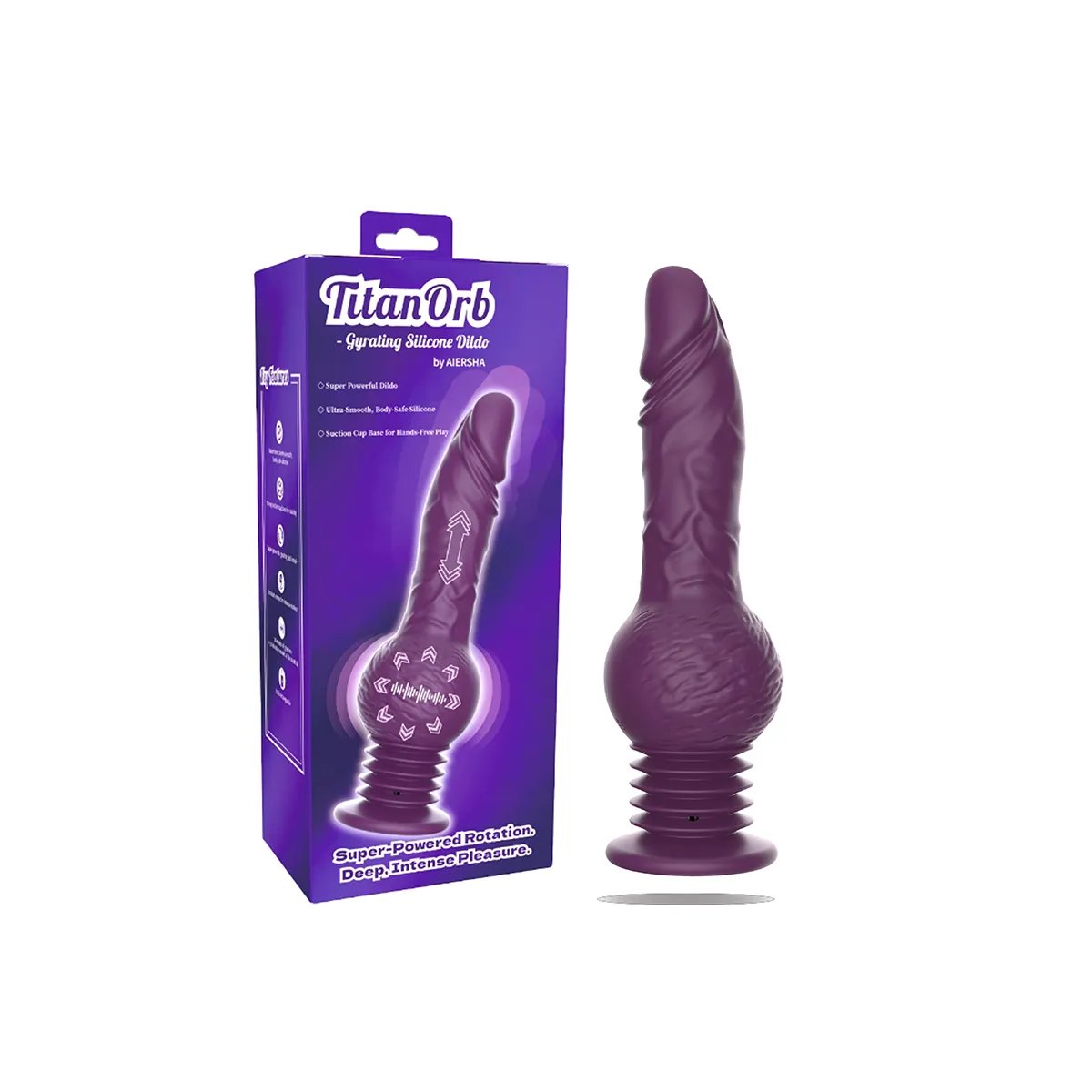 Aiersha TitanOrb: Dildo Gyratorio de Silicona con Ventosa
