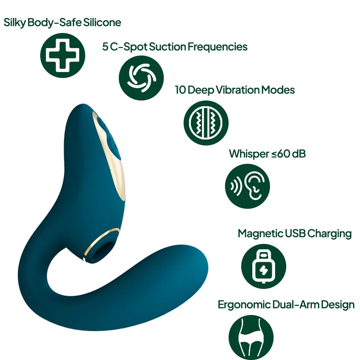 Aiersha Enchanted Moss: Dual Suction & Vibration Massager