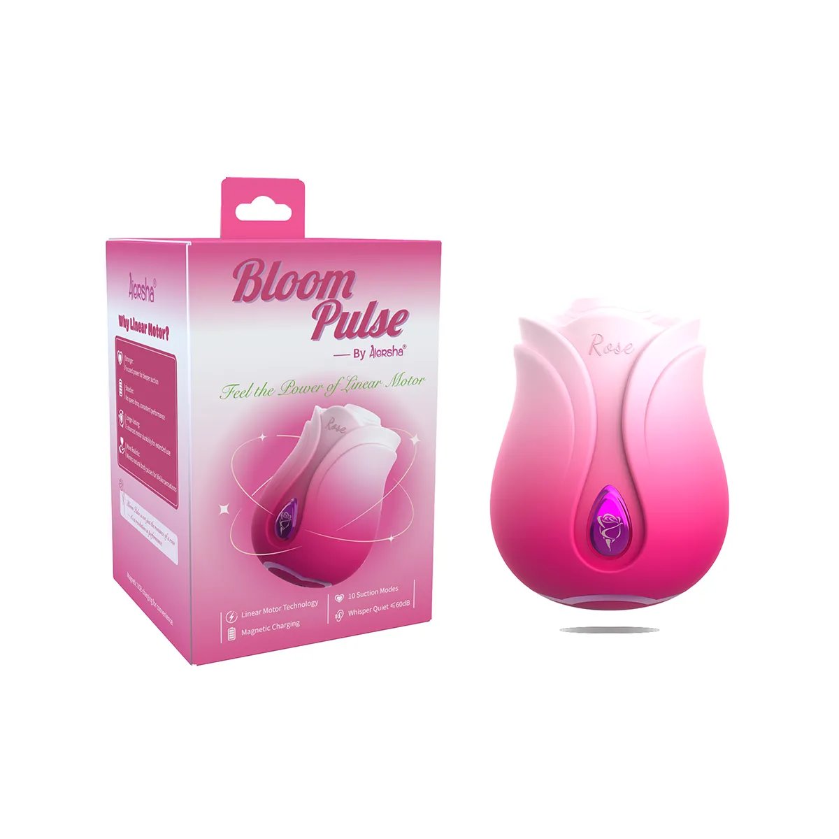 Aiersha Bloom: Masajeador de Pulso Vibrador Rosa con Motor Lineal