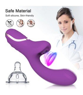 Aiersha Sucking Stick Vibrator - The Quiet Dual-Action Toy in Purple