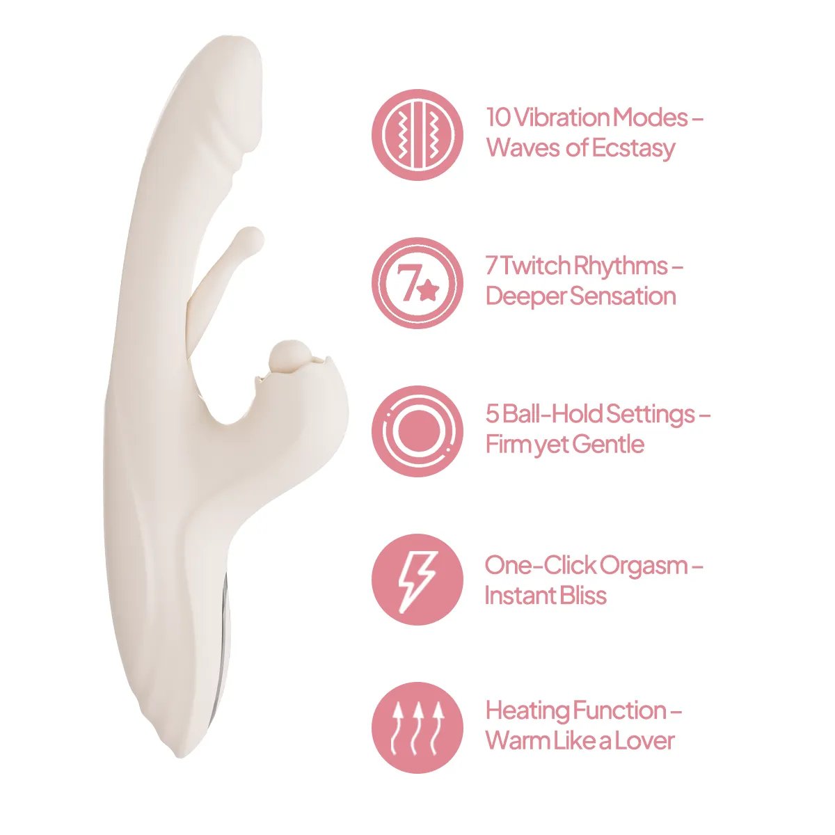 Aiersha Luna Flex Vibrador Mágico - Vibración de Triple Acción, Pulsación y Calor