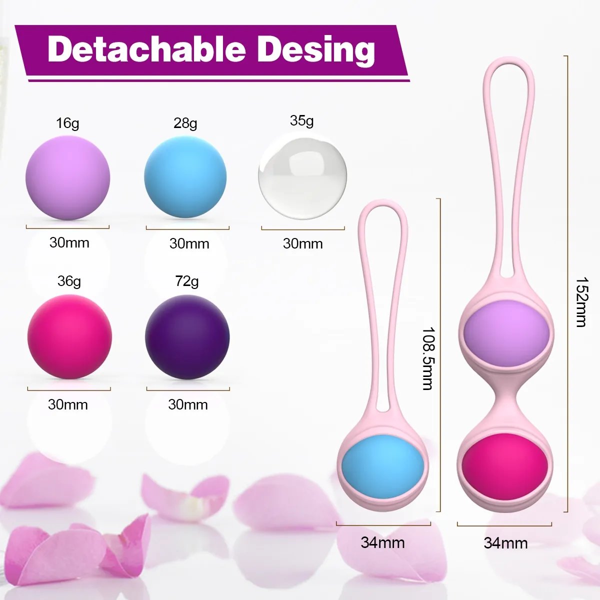Aiersha Lori-Ball rosa para Kegel - Maximiza la Fuerza de tu Suelo Pélvico
