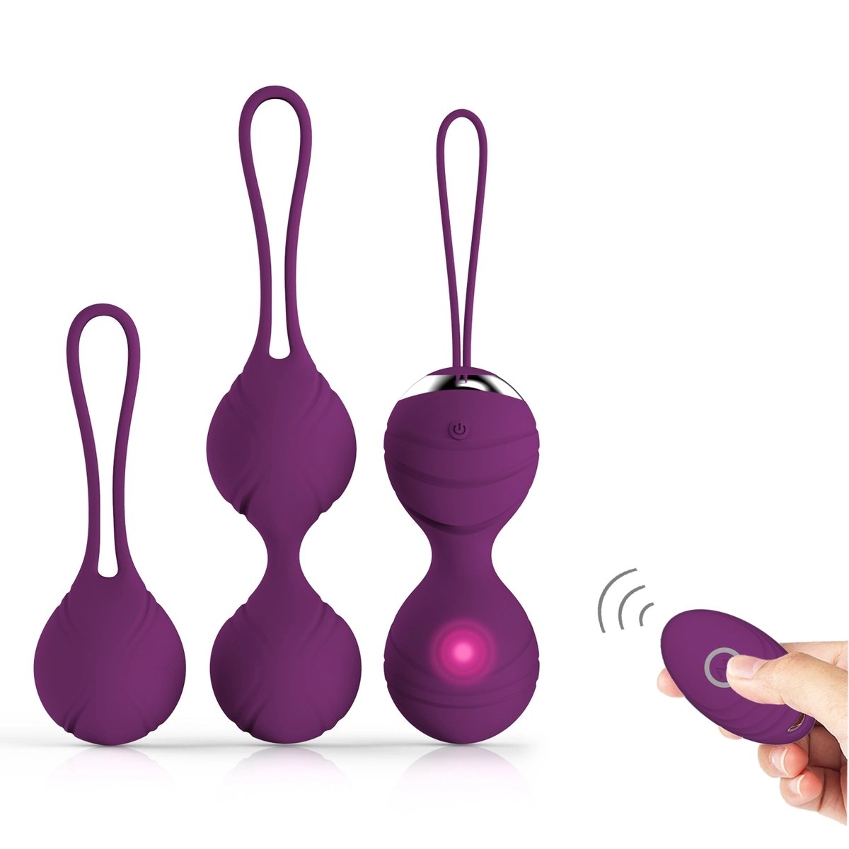 Aiersha Love Balls – 3-Piece Kegel Set with 10-Mode Vibrating Remote