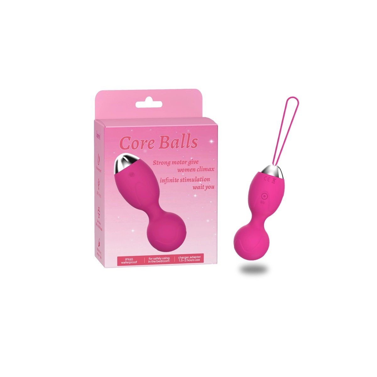 Aiersha Core Balls Rose Red – 10-Mode Vibrating Kegel Exerciser