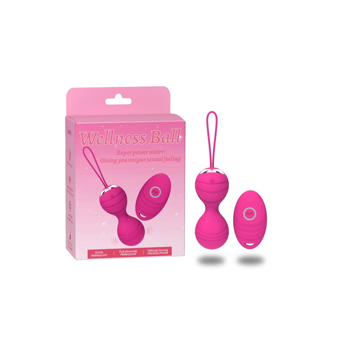 Aiersha Bolas de Amor rosa: Set Kegel 3 Piezas con Control Remoto Vibrante