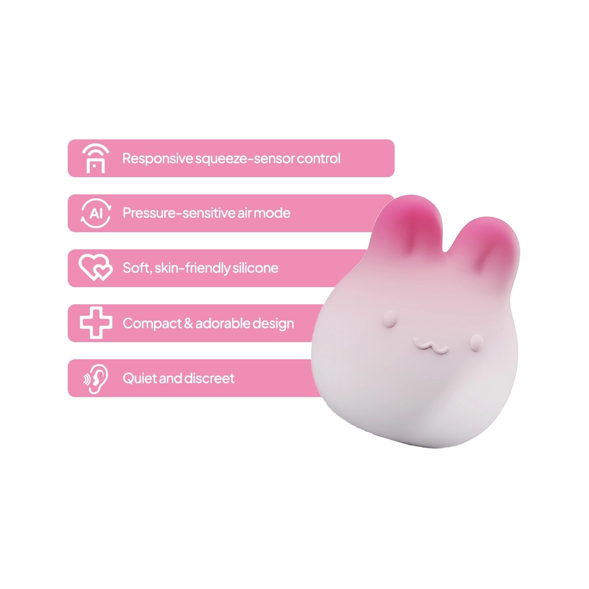 Aiersha Blush Bunny Sense: Vibrador de Pulso de Aire Sensible a la Presión