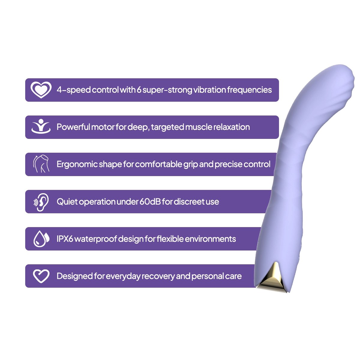 Aiersha Muse One lila - Vibrador de Varita Superfuerte y Masajeador de Punto G de Precisión
