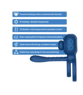 Aiersha Muse ’X’ Orbit: Twisting Prostate Massager & Cock Ring