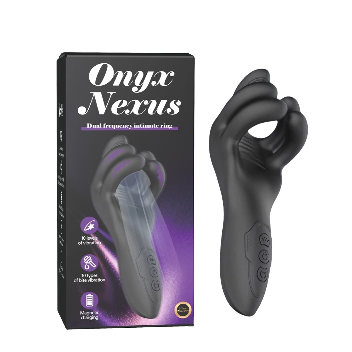 Aiersha Onyx Nexus Male Masturbator - Dual Frequency Pleasure Ring