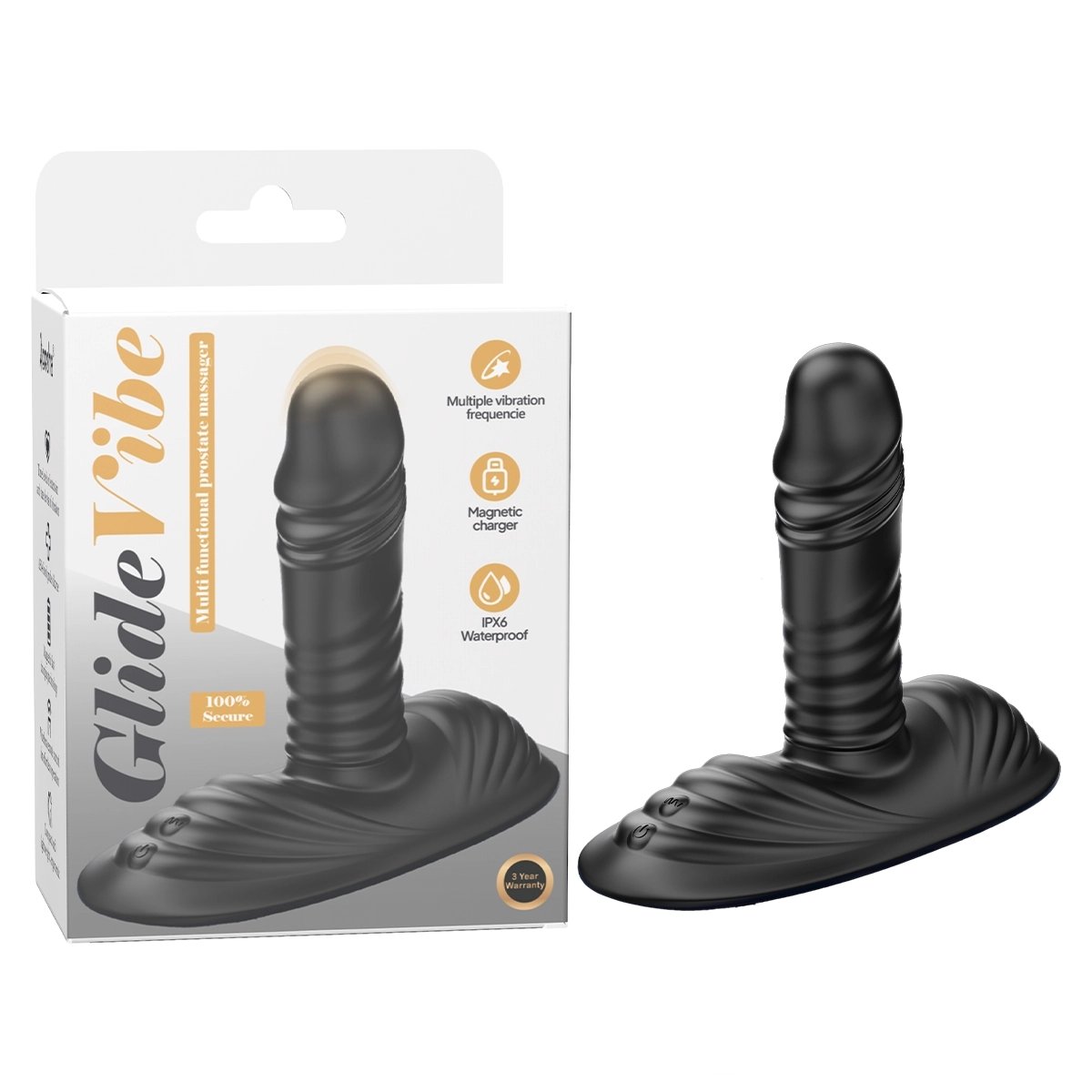 Aiersha Glide Vibe Schwarz: Prostatamassager mit Fernbedienung