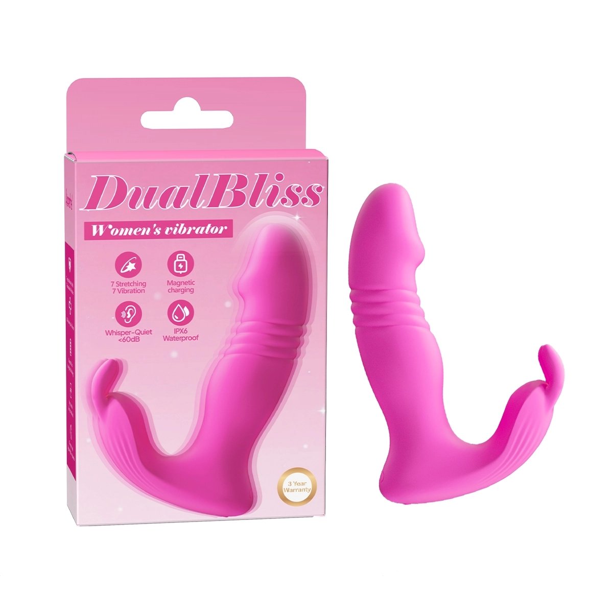 Aiersha Dual Bliss Vibrator: 7-Speed Telescopic & 7D Vibration Delight