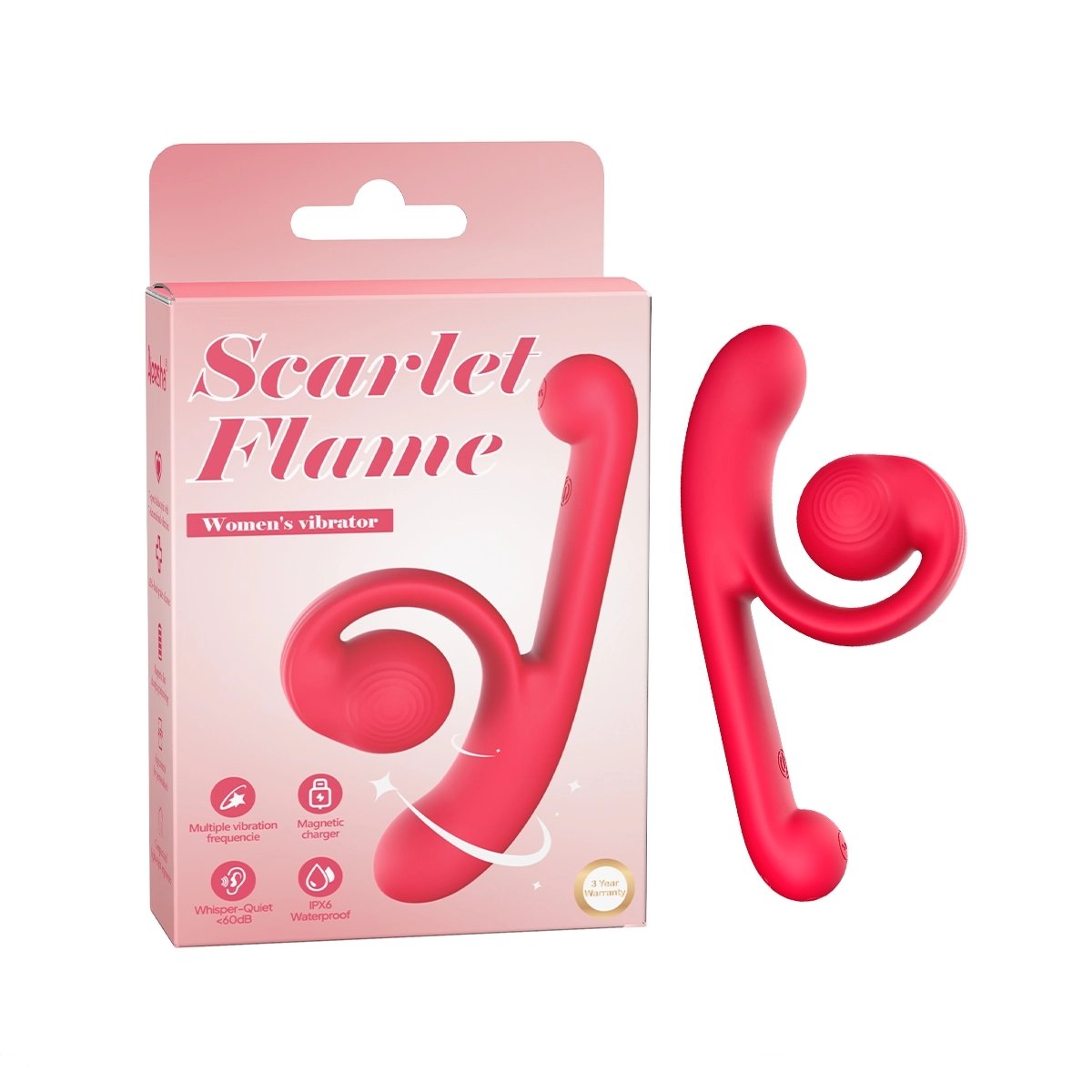 Aiersha Vibrador Scarlet Flame: 7 Velocidades y Dimensiones Únicas