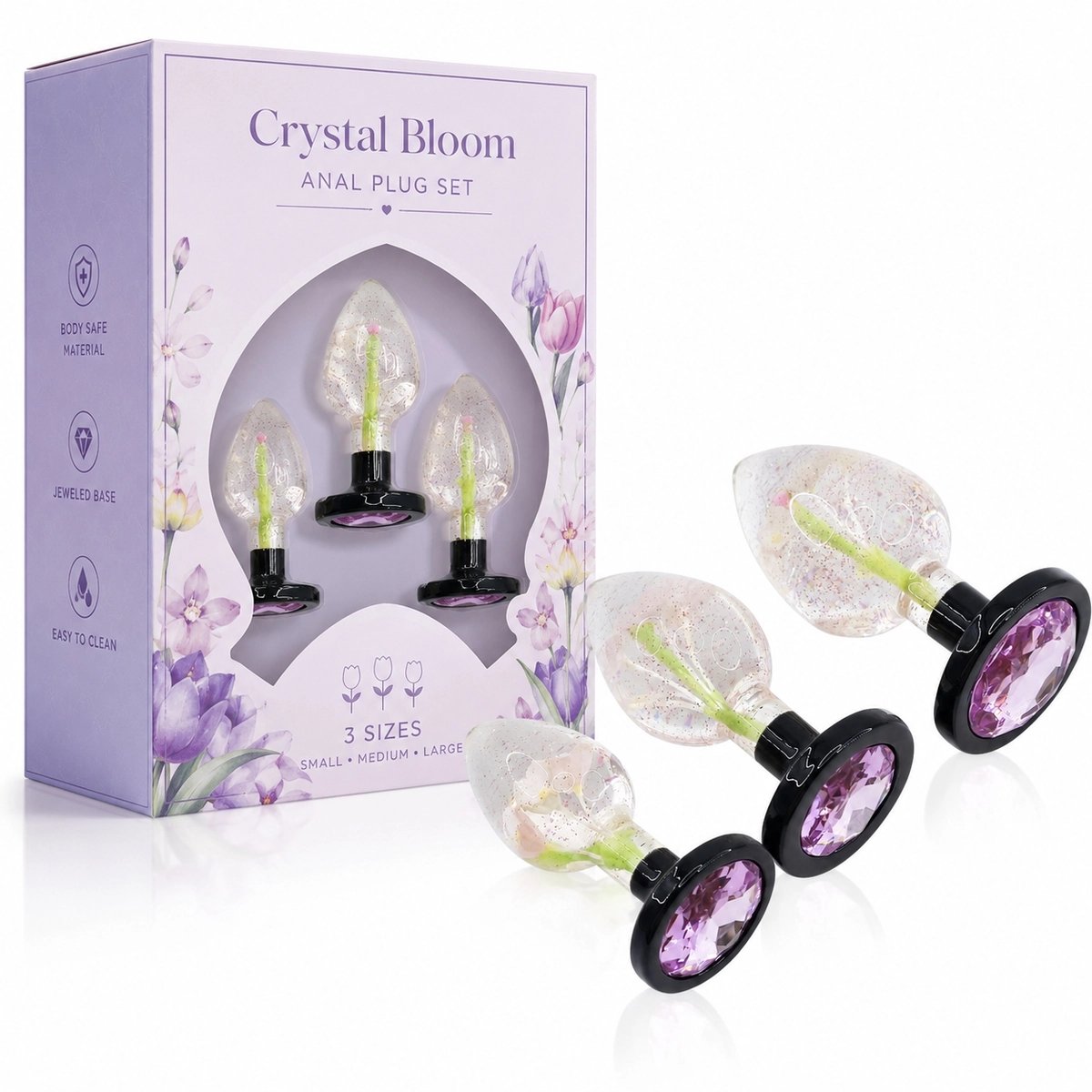 Aiersha Cristal Bloom - Luxurious Resin Anal Plug Trio