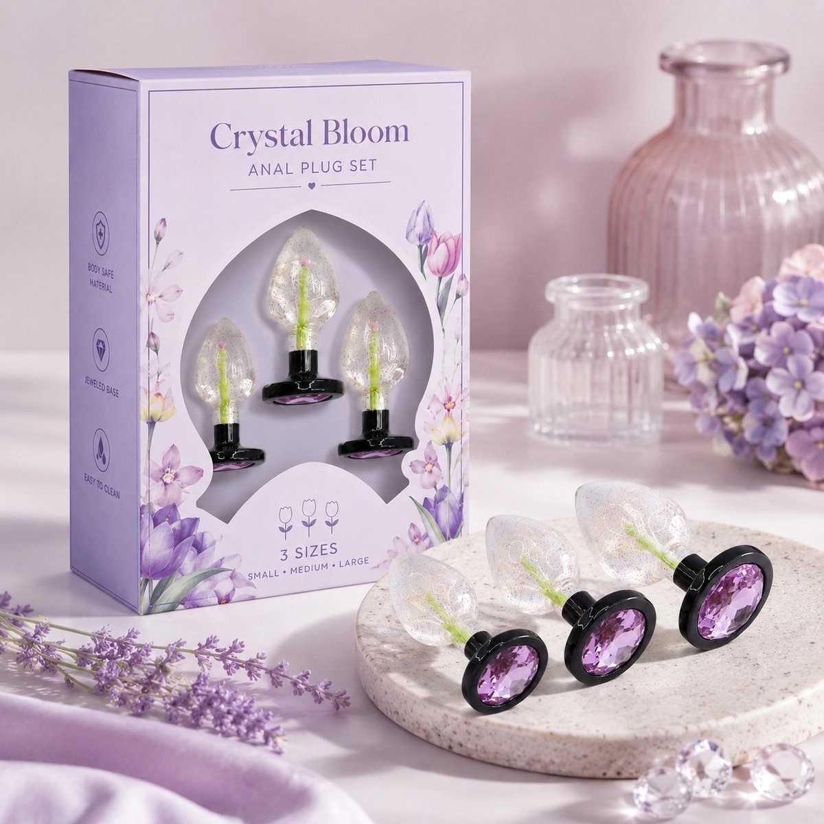Aiersha Cristal Bloom - Luxurious Resin Anal Plug Trio