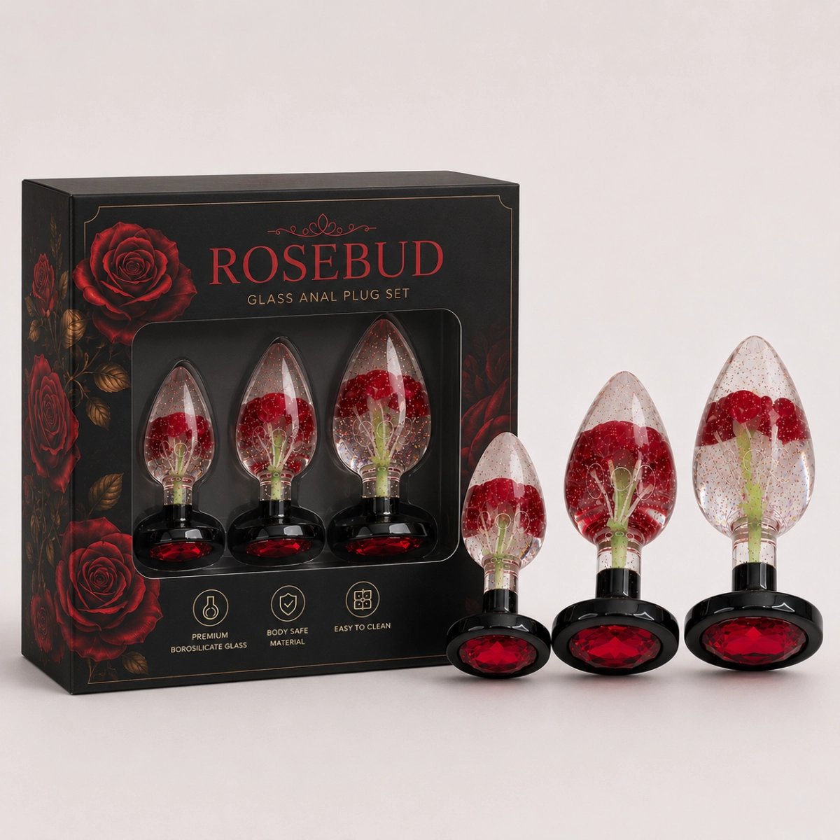 Aiersha Rosebud: Premium Anal Plug Set for Sensual Exploration