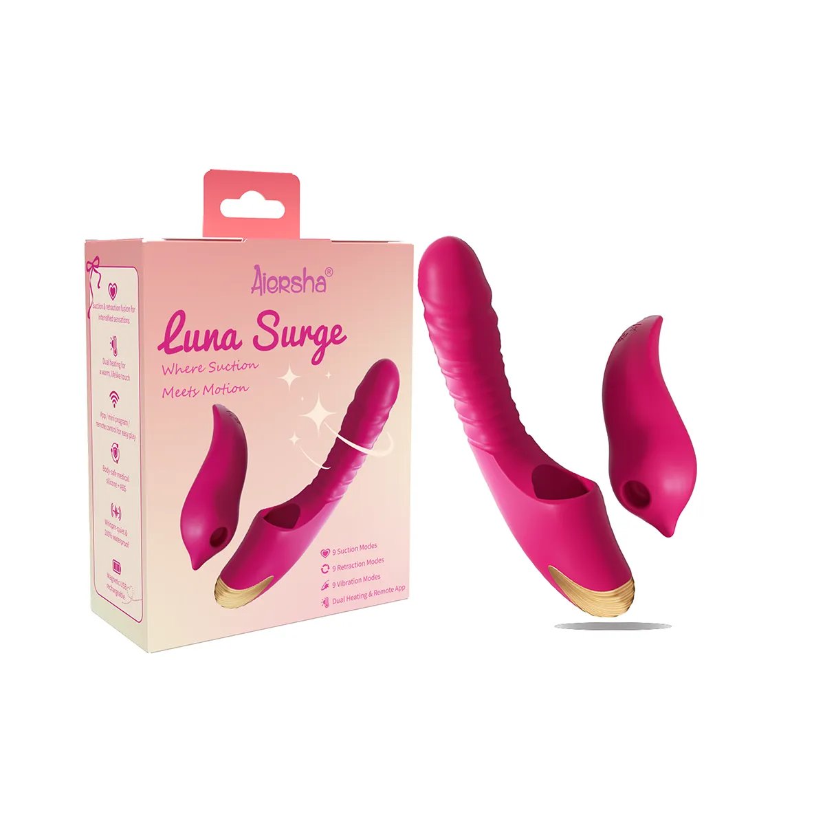 Aiersha Luna Surge Red rose: Succión y Movimiento en Placer Total