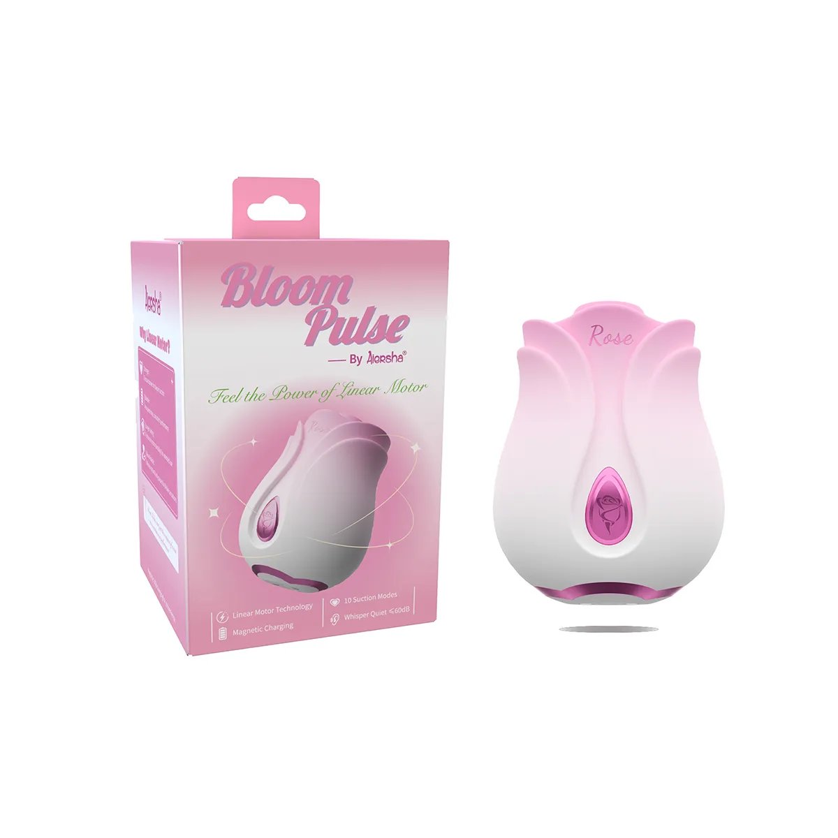 Aiersha Bloom: Masajeador de Pulso Vibrador Rosa Pink con Motor Lineal