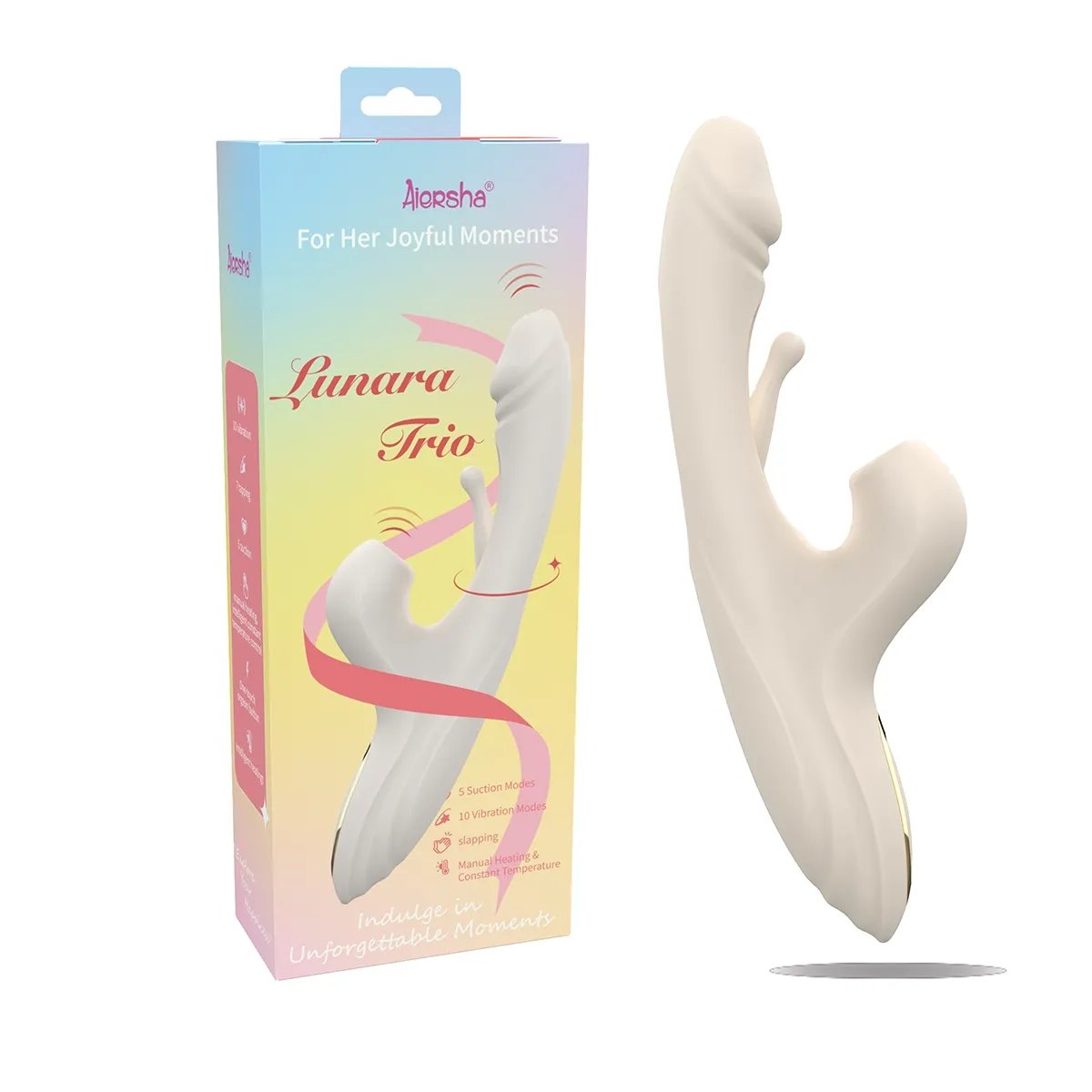 Aiersha Lunara Trio Vibrator Weiss – Dreifach-Vibration für intensives Vergnügen