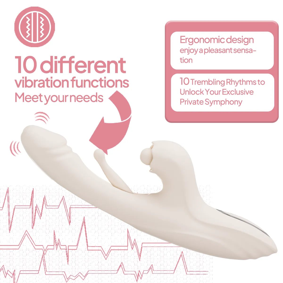 Aiersha Luna Flex Magic Vibrator White - Triple-Action Vibration, Twitch & Heat