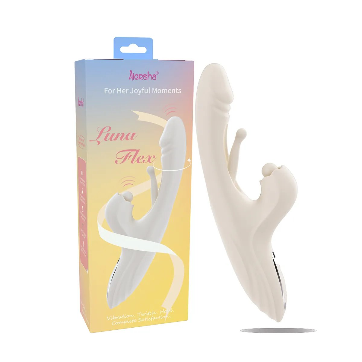 Aiersha Luna Flex Magic Vibrator White - Triple Vibration & Heat Delight