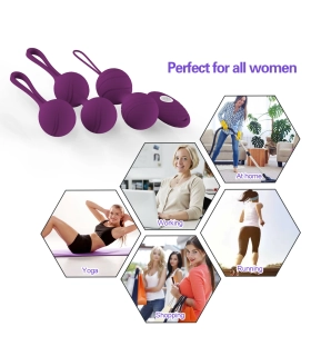 Aiersha Love Balls Purple – 3-Piece Kegel Set with 10-Mode Vibrating Remote