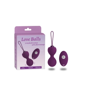 Aiersha Bolas de Amor púrpura: Set Kegel 3 Piezas con Control Remoto Vibrante
