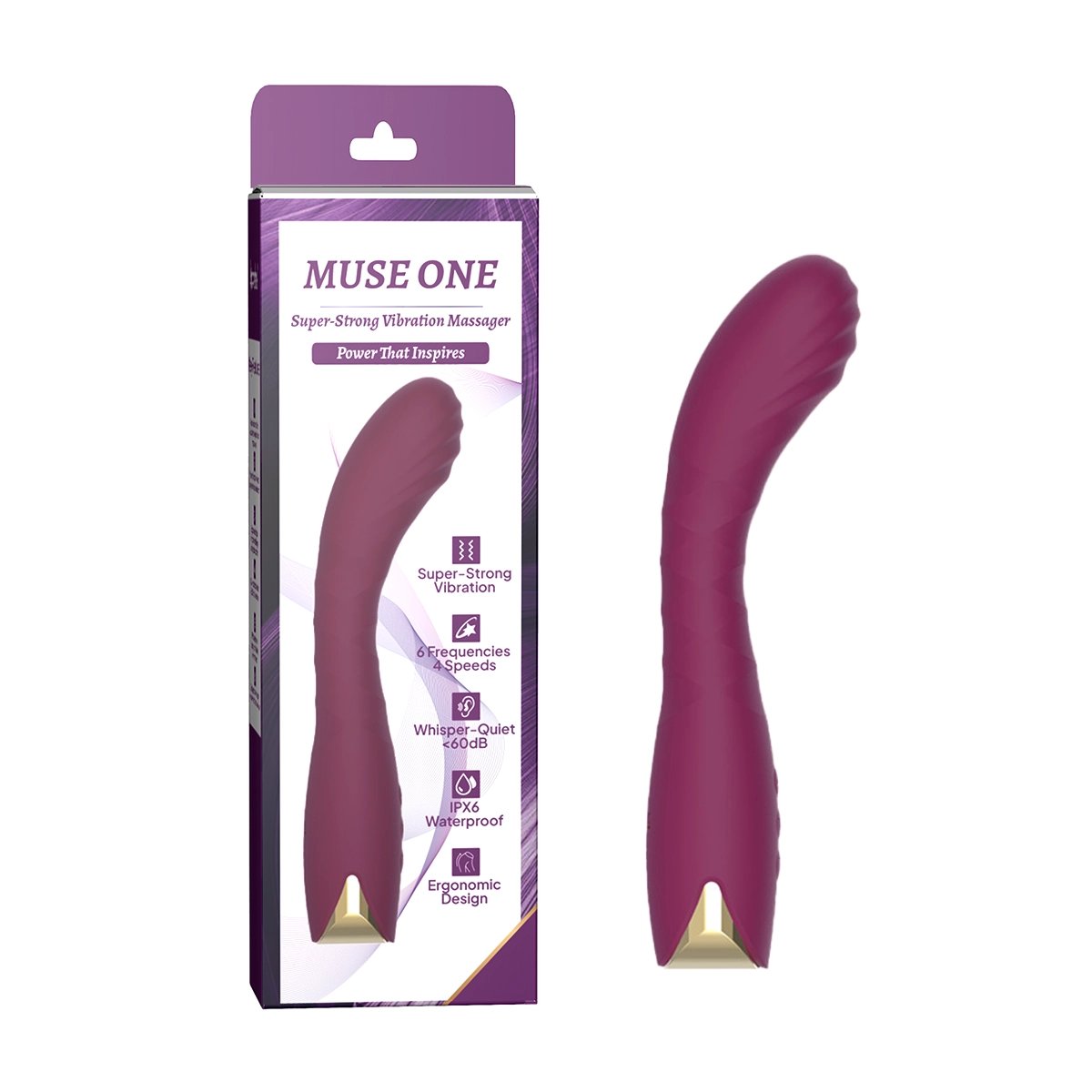 Aiersha Muse One Burgundy: Powerful Wand Vibrator & G-Spot Massager