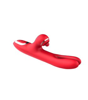 Aiersha Nipple Clamps & Flapping Vibrator in red