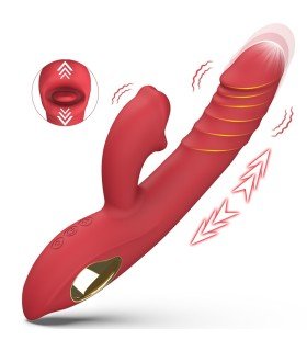 Aiersha Emma: Vibrador Telescópico 3 en 1 con Labios Rojos