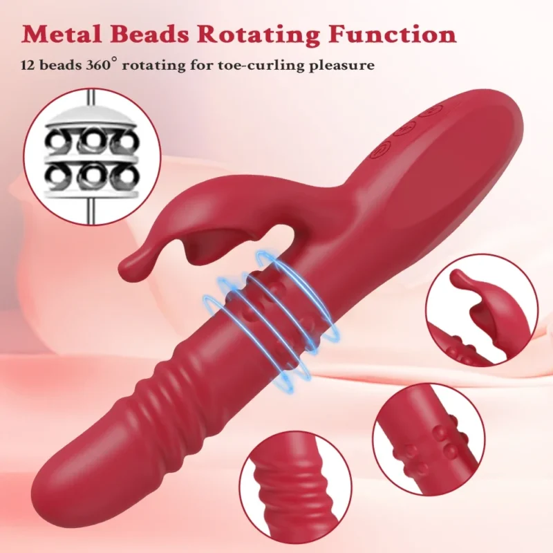 Rabbit Sex Toys Telescopic Vibrator for Women Powerful G Spot Rotating Clitoris Vagina Stimulator Female Masturbator - Image 5