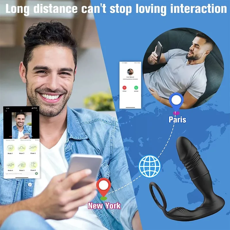 Male Thrusting Prostate Massager Bluetooth Plug - Image 6