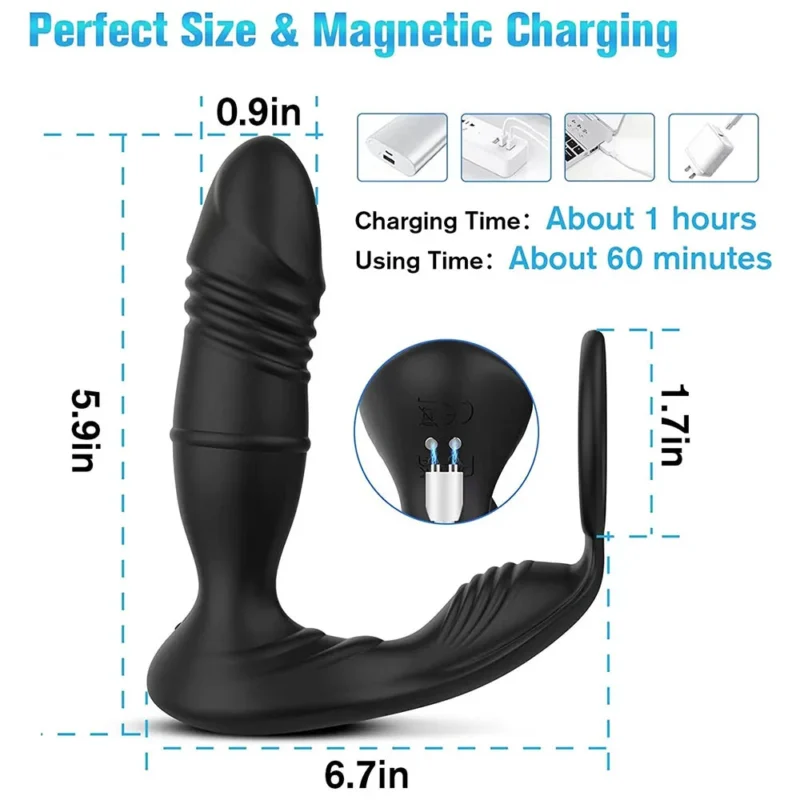 Male Thrusting Prostate Massager Bluetooth Plug - Image 4