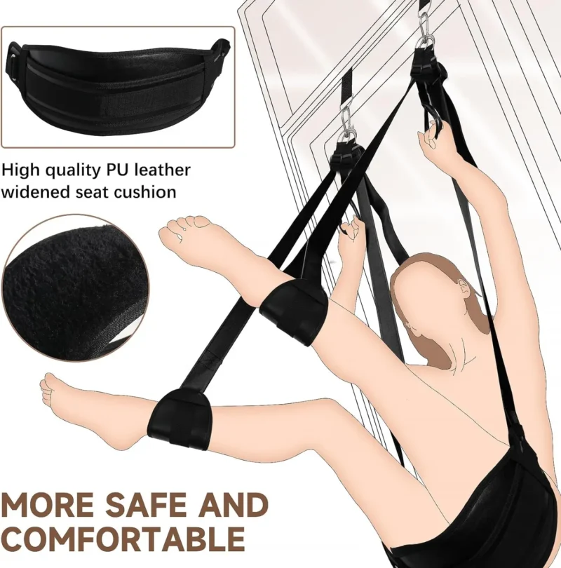 Sex Swing Bondage Slave Leather Soft Plush - Image 4