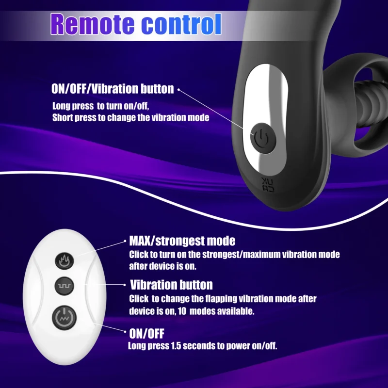 Vibrator Remote Control Anal Plug Cock - Image 6