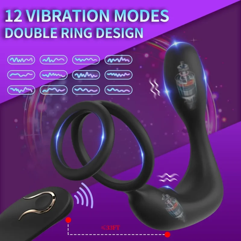 Anal Vibrator with Cock Ring Vibrating Anal Plug - Image 3