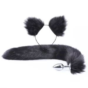 Cat Tail Anal Plug with Hairpin Bdsm Toy - Image 4