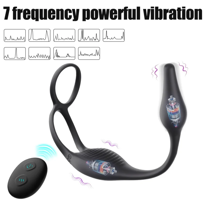 3 in 1 Vibrating Cock Ring Male Sex Toy - Image 3