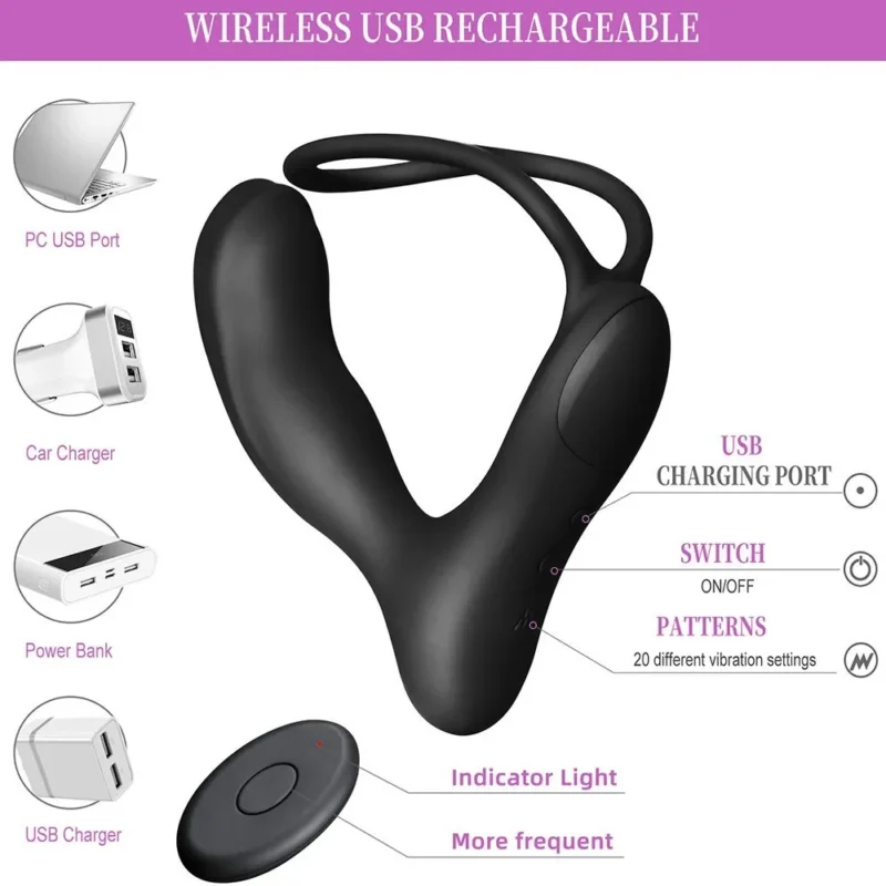 3 in 1 Cock Vibrator Prostate Massager - Image 5