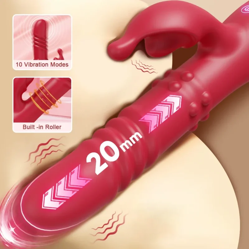 Rabbit Sex Toys Telescopic Vibrator for Women Powerful G Spot Rotating Clitoris Vagina Stimulator Female Masturbator - Image 6